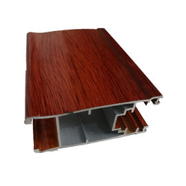 6063 Customized Wood Finish Extruded Aluminium Window Profile / Aluminum Door Sections For Building